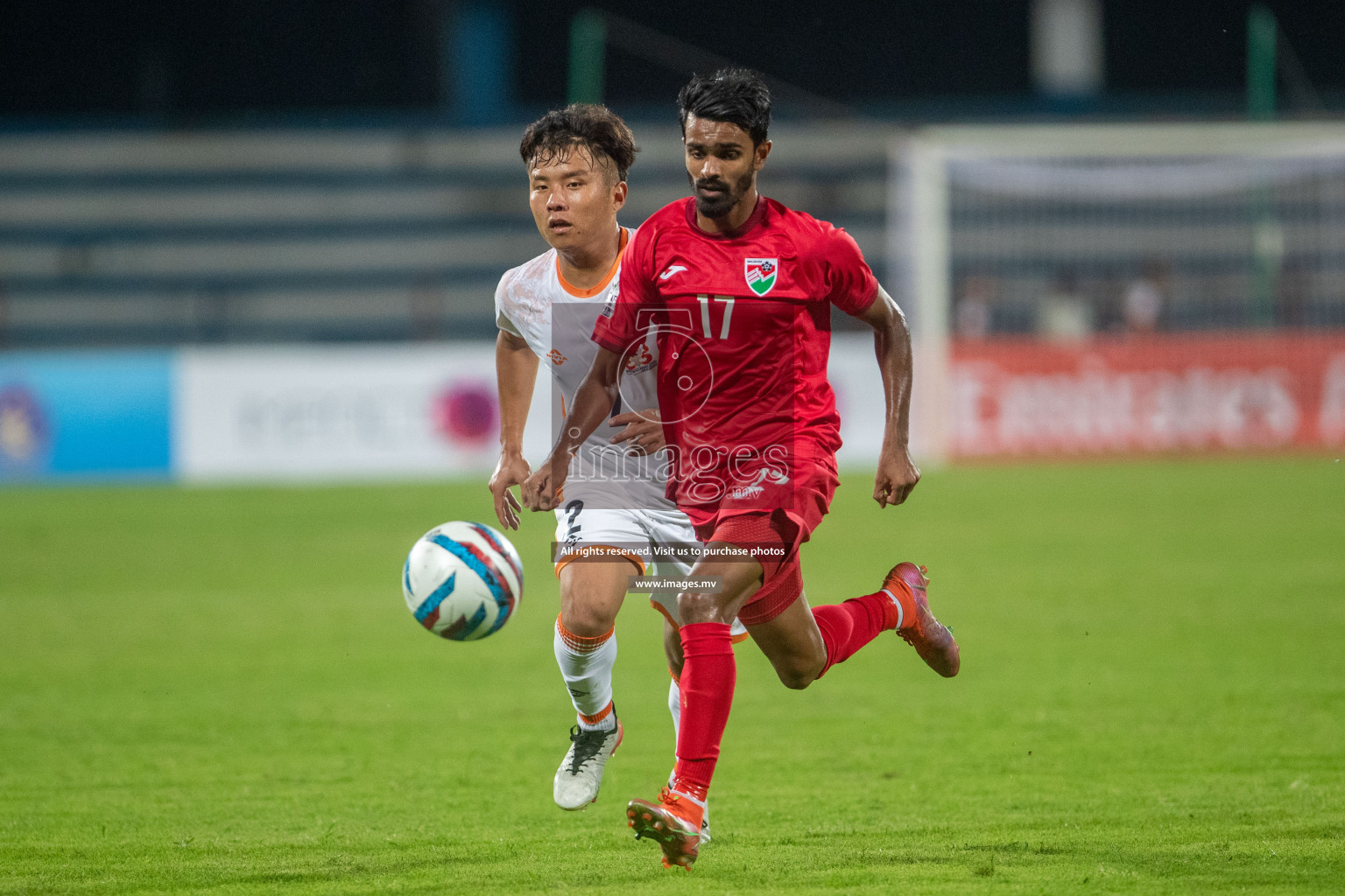 Maldives vs Bhutan in SAFF Championship 2023 held in Sree Kanteerava Stadium, Bengaluru, India, on Wednesday, 22nd June 2023. Photos: Nausham Waheed / images.mv