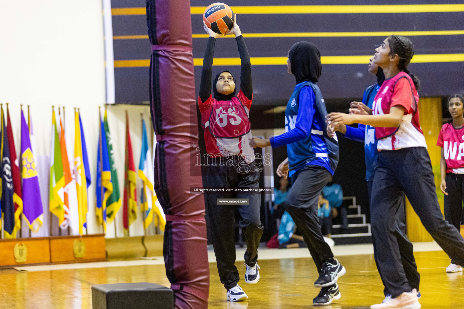 Day 10 of 24th Interschool Netball Tournament 2023 was held in Social Center, Male', Maldives on 5th November 2023. Photos: Nausham Waheed / images.mv