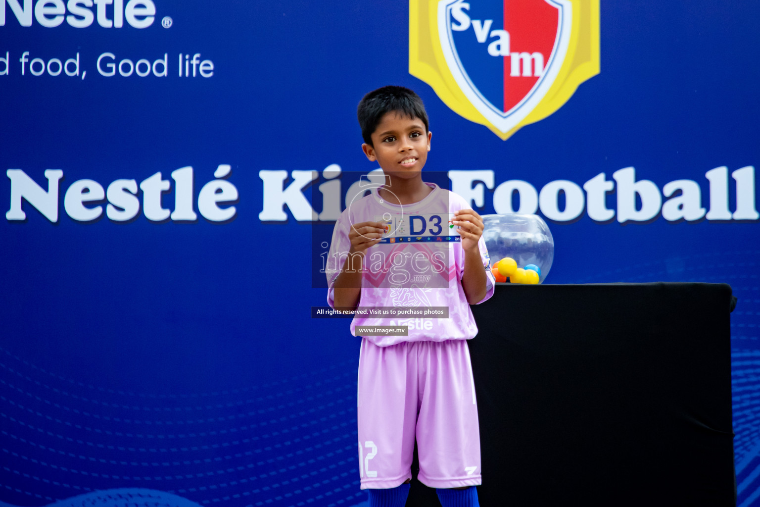 Draw Ceremony of Nestle' Kids Football Fiesta 2023 held in Artificial Beach, Male', Maldives on Saturday, 7th October 2023