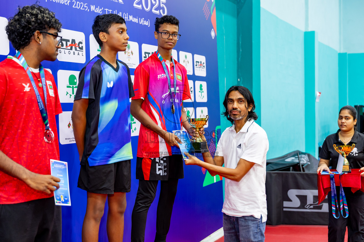 Finals of 30th Table Tennis Association Championship 2025 was held on Saturday, 20th September 2025 in Male' TT Hall, Male', Maldives. Photos: Nausham Waheed / images.mv