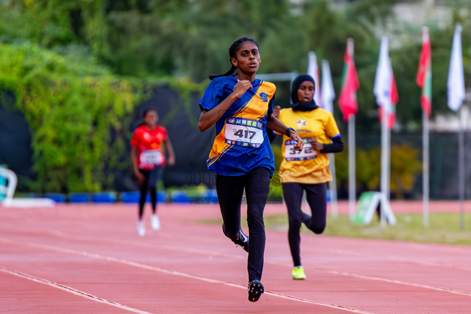 Day 3 of MWSC Interschool Athletics Championships 2024 held in Hulhumale Running Track, Hulhumale, Maldives on Monday, 11th November 2024. Photos by: Nausham Waheed / Images.mv