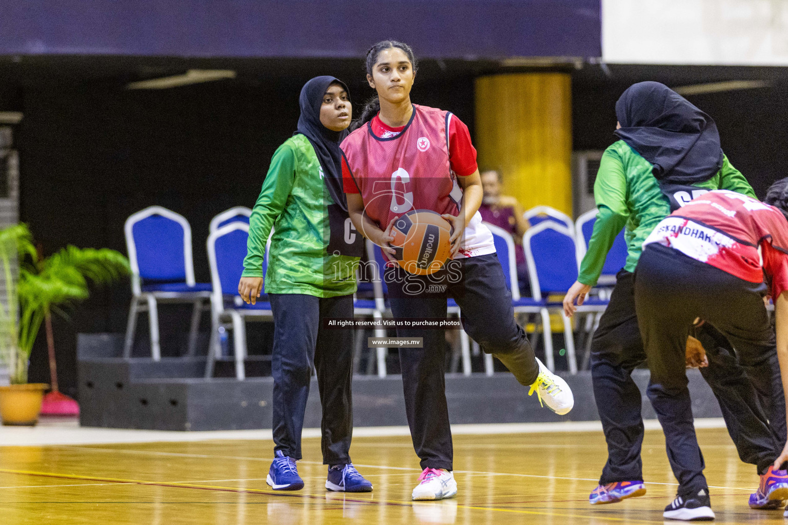 Day 11 of 24th Interschool Netball Tournament 2023 was held in Social Center, Male', Maldives on 6th November 2023. Photos: Nausham Waheed / images.mv