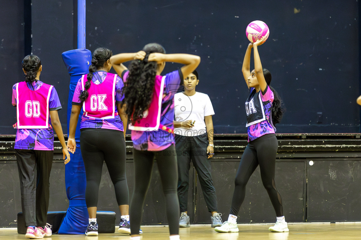 N Sports Academy B vs N Sports Academy A in Day 6 of 3rd Netball Junior Championship, held at Social Center on Friday 24th January 2025 . Photos: Shuu Abdul Sattar / images.mv