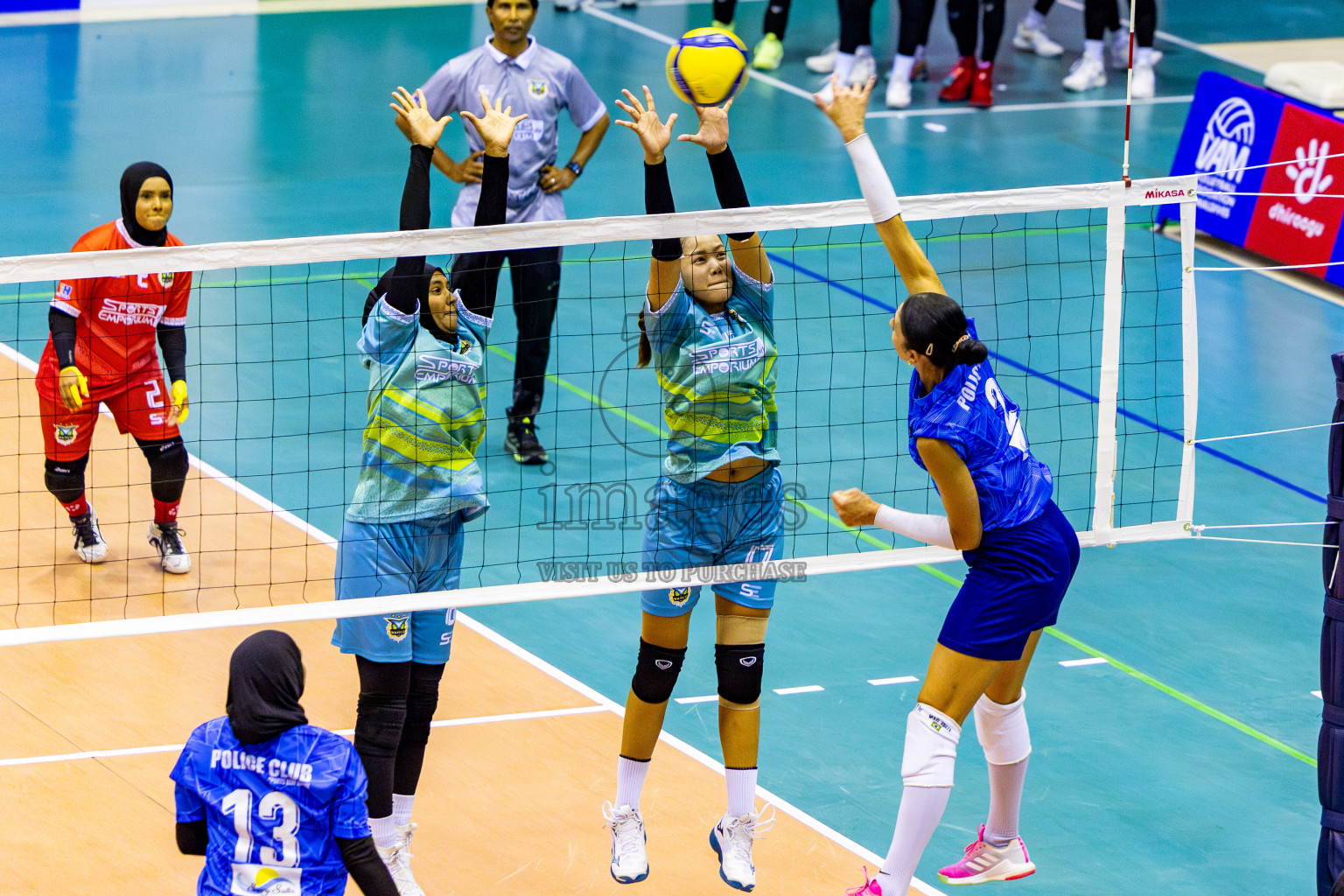 Police Club vs Club Wamco in the Final of Women's Division of National Volleyball Championship 2025 held in Male', Maldives on Sunday, 4th May 2025 at Social Center Indoor Hall Photos By: Nausham Waheed / images.mv