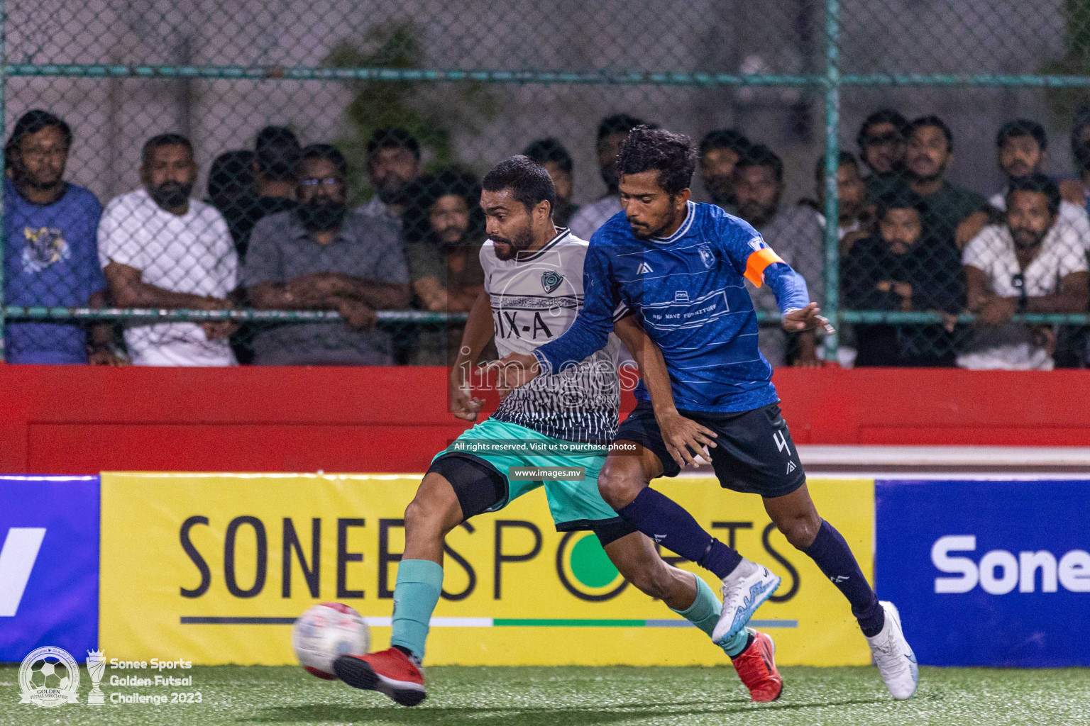 K. Thulusdhoo vs K. Gaafaru in Day 4 of Golden Futsal Challenge 2023 on 08 February 2023 in Hulhumale, Male, Maldives