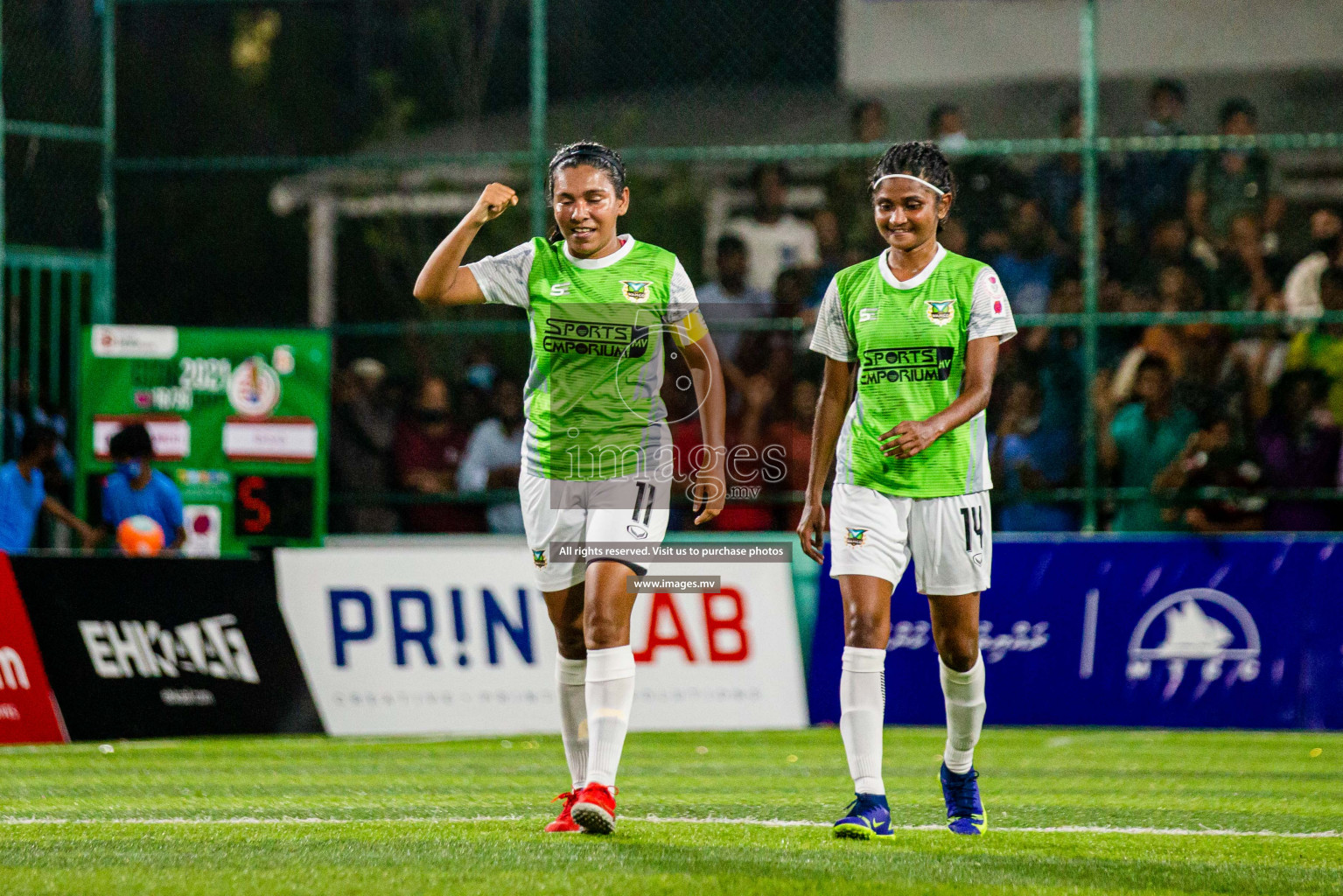 Club WAMCO vs DSC in the Semi Finals of 18/30 Women's Futsal Fiesta 2021 held in Hulhumale, Maldives on 14th December 2021. Photos: Shuu Abdul Sattar / images.mv