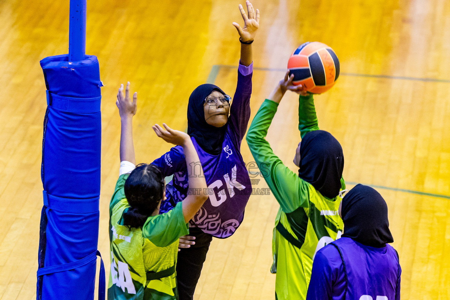 Day 7 of 25th Inter-School Netball Tournament was held in Social Center at Male', Maldives on Saturday, 17th August 2024. Photos: Nausham Waheed / images.mv