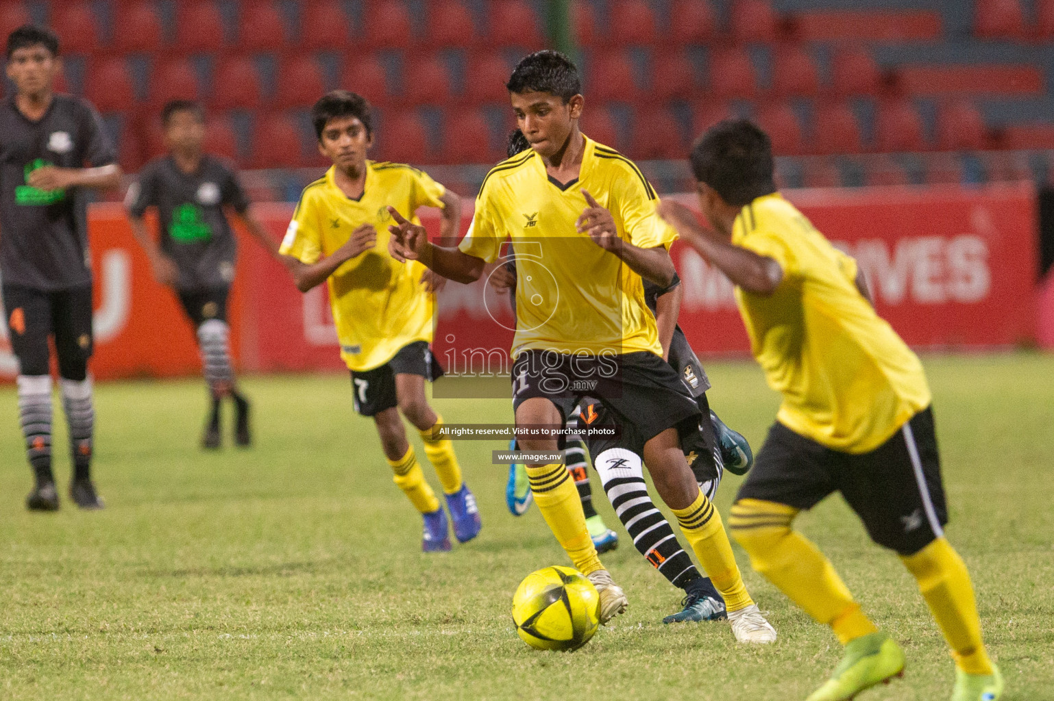 Ghaazee School vs Thaajuddin School in MAMEN Inter School Football Tournament 2019 (U13) in Male, Maldives on 16th April 2019