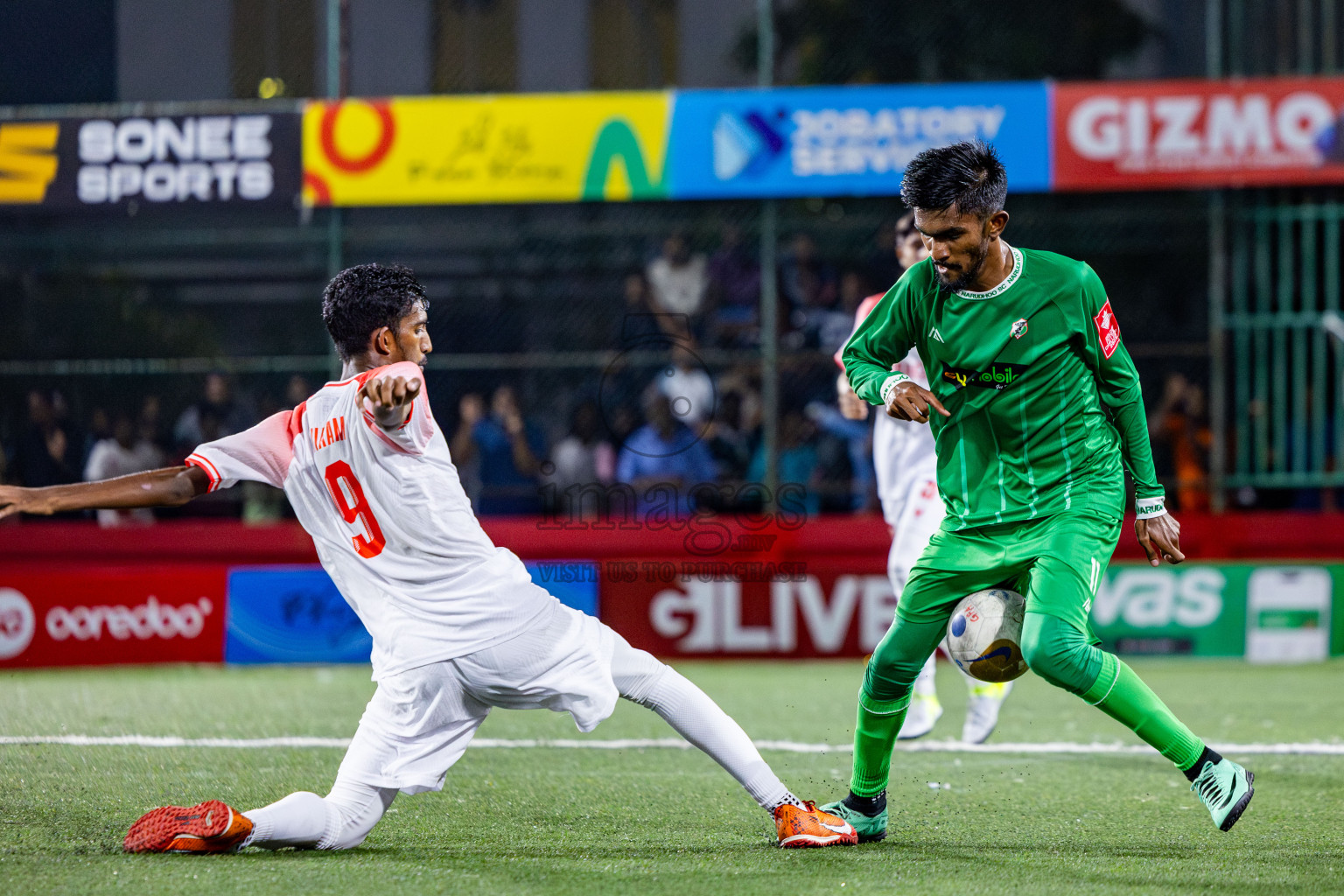 Sh Narudhoo vs Sh Goidhoo in Day 11 of Golden Futsal Challenge 2025 was held on Wednesday, 15th January 2025, in Hulhumale', Maldives Photos: Nausham Waheed / images.mv