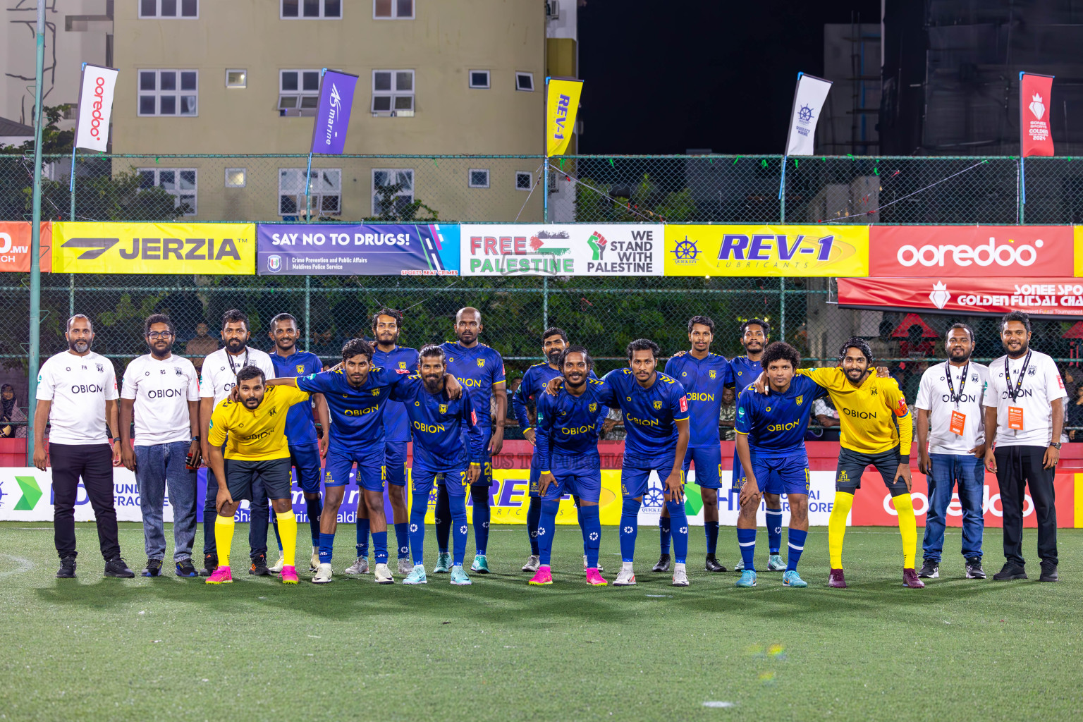 B Eydhafushi vs B Thulhaadhoo in Day 29 of Golden Futsal Challenge 2024 was held on Tuesday , 13th February 2024 in Hulhumale', Maldives Photos: Ismail Thoriq / images.mv