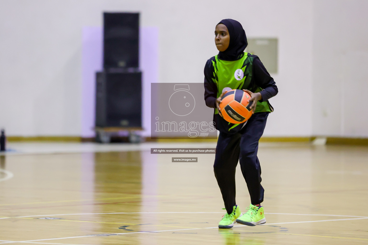 Day 9 of 24th Interschool Netball Tournament 2023 was held in Social Center, Male', Maldives on 4th November 2023. Photos: Hassan Simah / images.mv