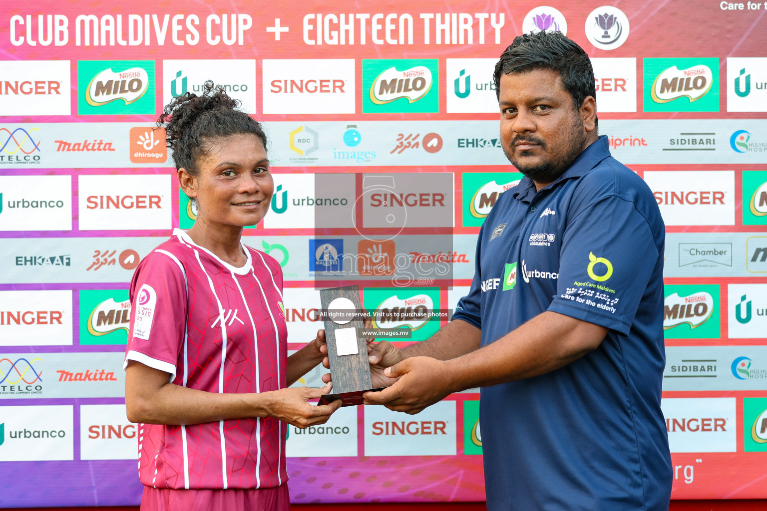 MIRA SC vs Club MYS in 18/30 Futsal Fiesta Classic 2023 held in Hulhumale, Maldives, on Tuesday, 18th July 2023 Photos: Nausham Waheed / images.mv