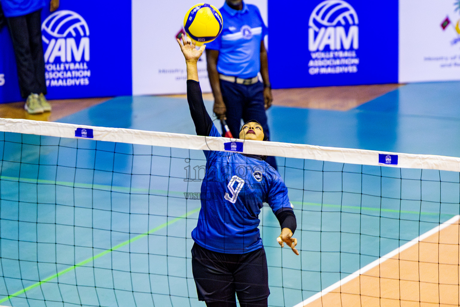 Asdhiqa Sports Club vs Flexor Sports Club in Day 5 of Women's Division of VAM Cup 2025 held in Male', Maldives on Sunday, 13th April 2025 at Social Center Indoor Hall Photos By: Nausham Waheed / images.mv