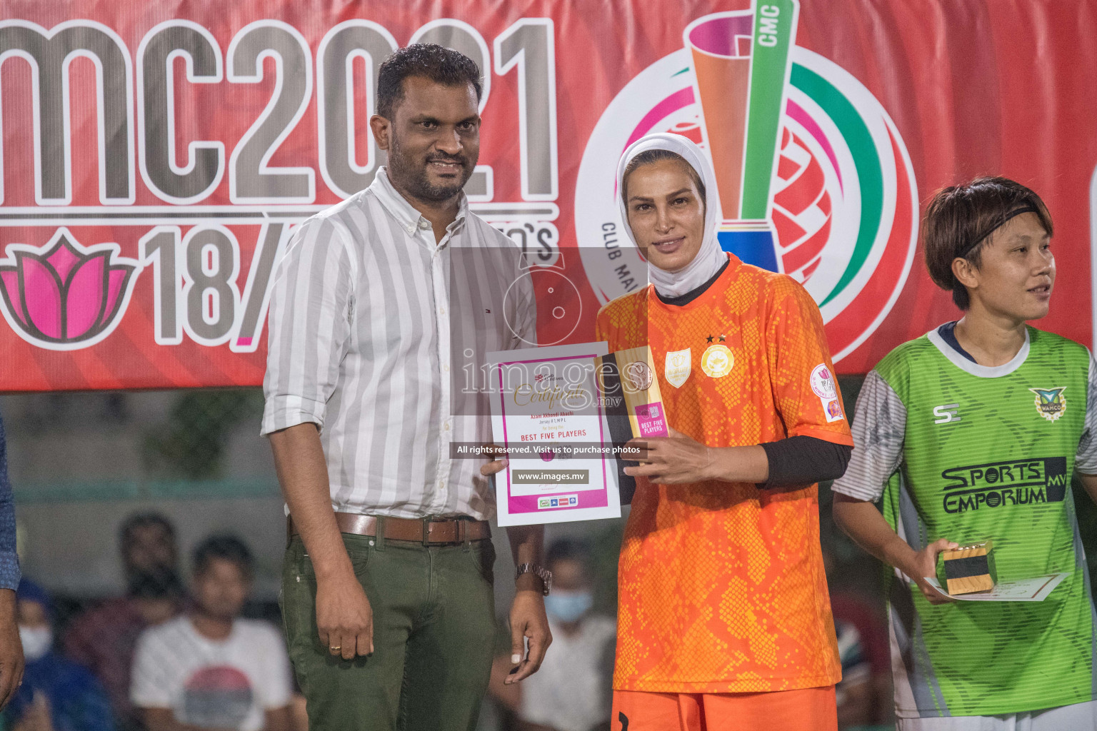 Ports Limited vs WAMCO - in the Finals 18/30 Women's Futsal Fiesta 2021 held in Hulhumale, Maldives on 18 December 2021. Photos by Nausham Waheed & Shuu Abdul Sattar