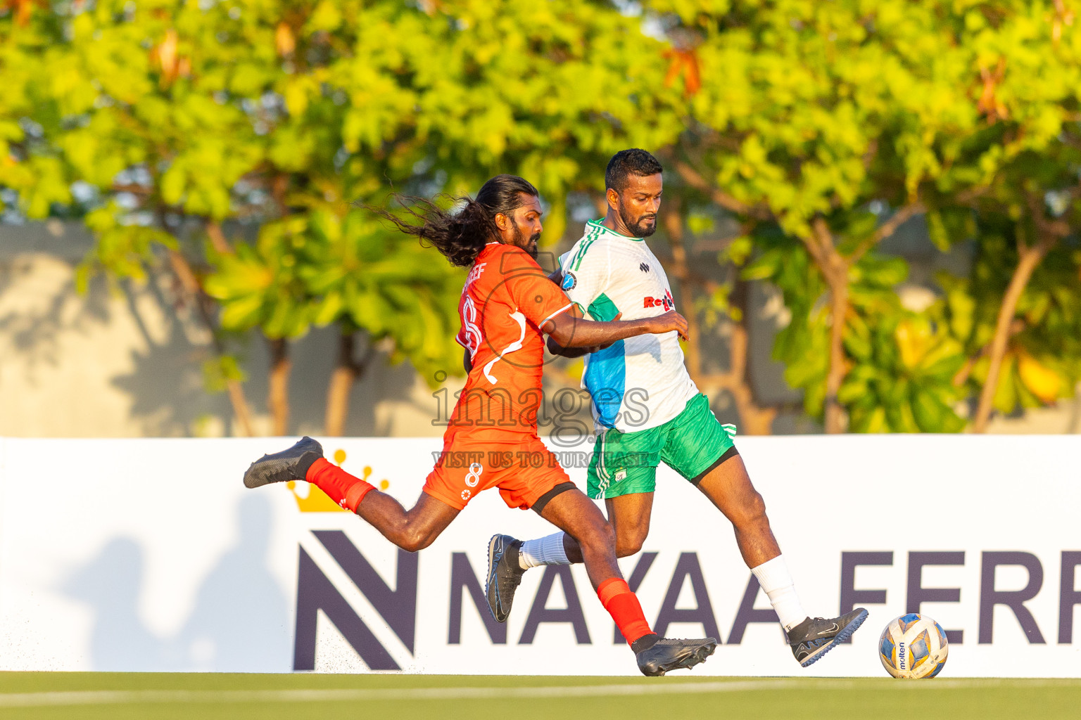 Huss Songun Football Team vs CC Sports Club in Day 2 of Eydhafushi Cup 2025 held in Eydhafushi Football Stadium at B. Eydhafushi, Maldives on Saturday, 6th September 2025. Photos: Mohamed Mahfouz Moosa / images.mv
