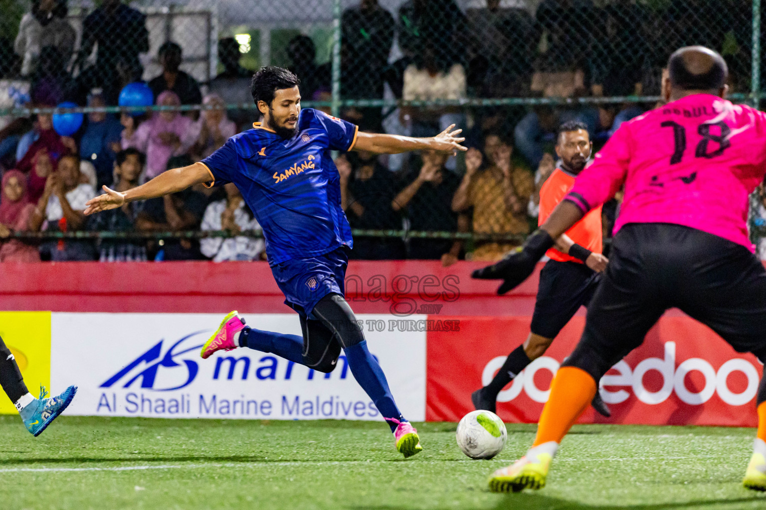 Lh Kurendho vs Lh Naifaru in Day 27 of Golden Futsal Challenge 2024 was held on Saturday , 10th February 2024 in Hulhumale', Maldives Photos: Nausham Waheed / images.mv