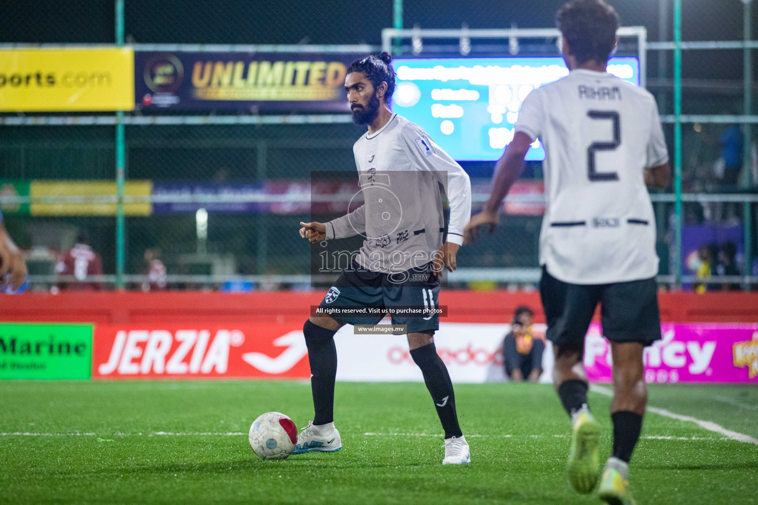 R. Meedhoo vs R. Inguraidhoo in Day 7 of Golden Futsal Challenge 2023 on 11 February 2023 in Hulhumale, Male, Maldives