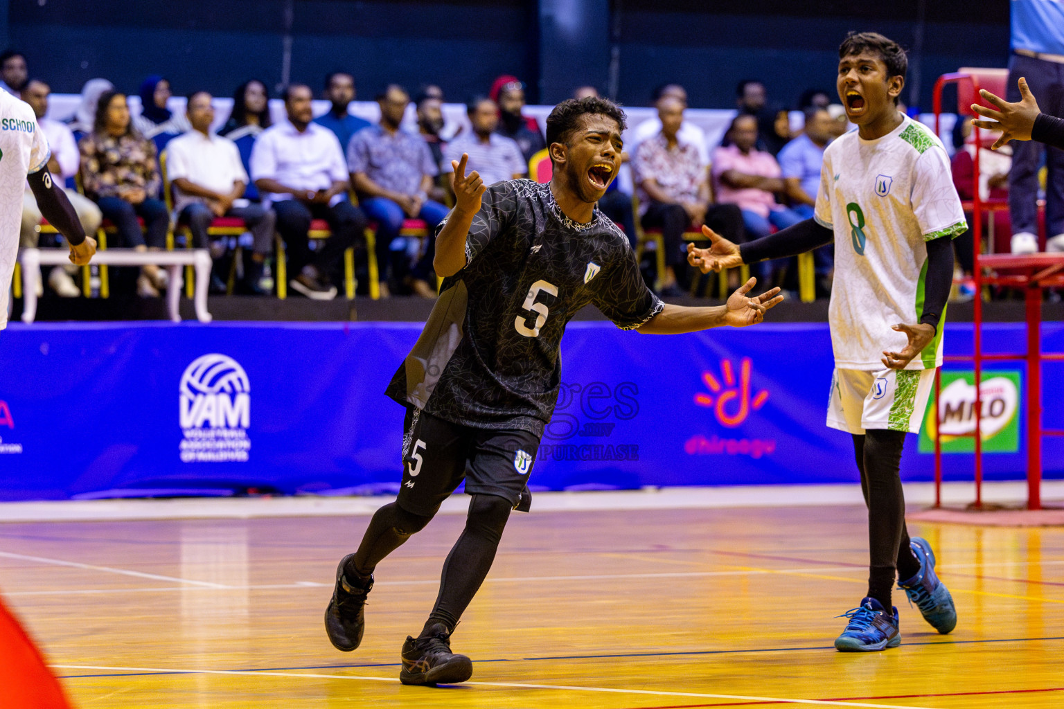 Finals of Interschool Volleyball Tournament 2024 was held in Social Center at Male', Maldives on Friday, 6th December 2024. Photos: Nausham Waheed / images.mv