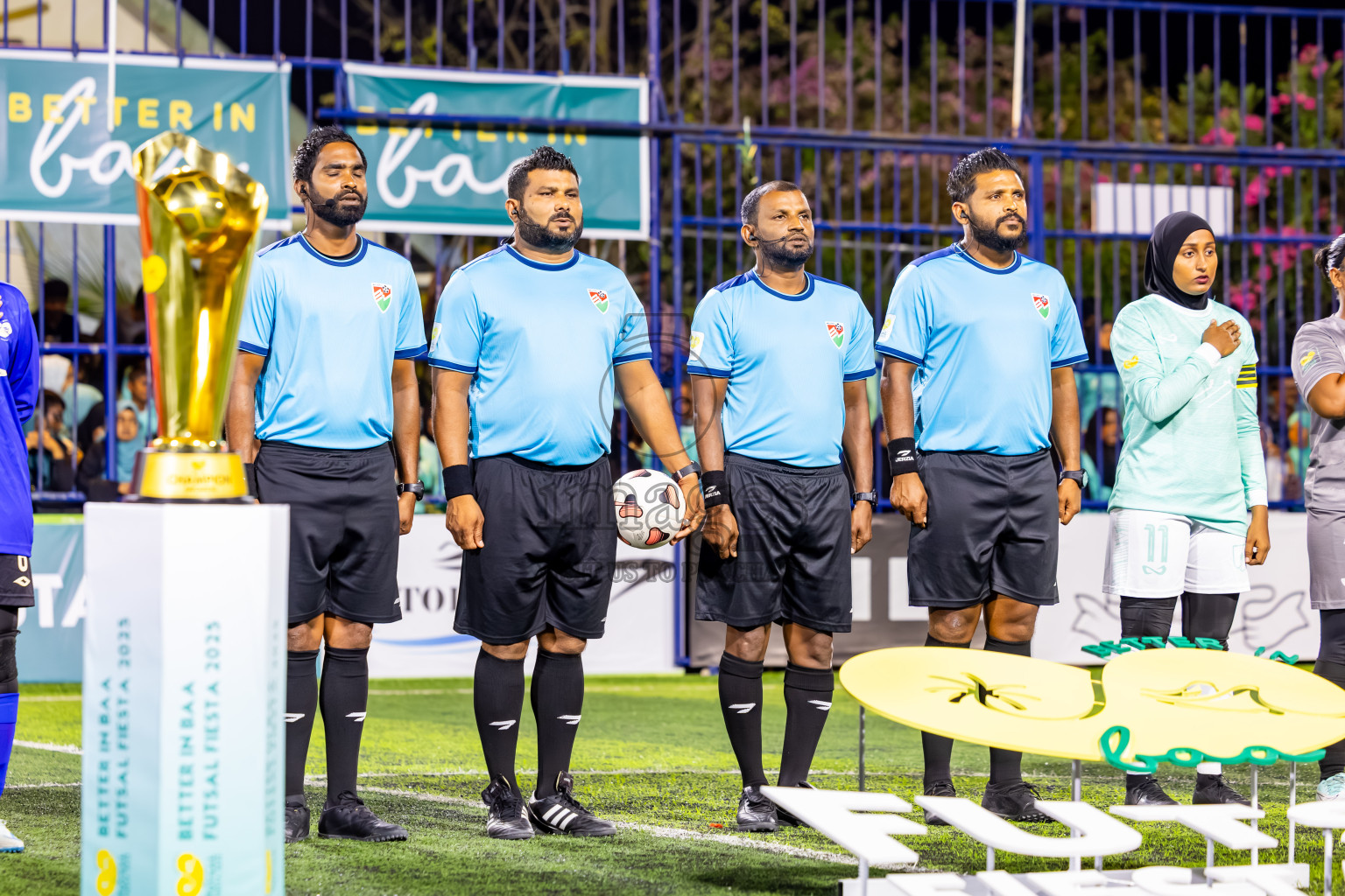 Goidhoo vs Dhonfan in the finals of Better in Baa Futsal Fiesta 2025 woman's division held in B. Eydhafushi, Maldives on Monday, 17th November 2025. Photos: Nausham Waheed / images.mv