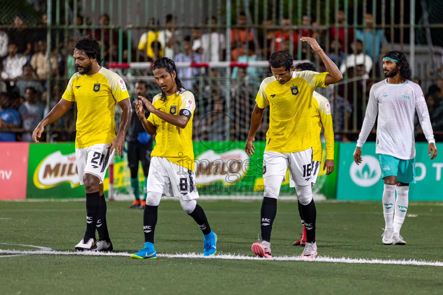 RRC vs MPL in the Semi Finals of Club Maldives Cup 2024 held in Rehendi Futsal Ground, Hulhumale', Maldives on Monday, 14th October 2024. Photos: Hassan Simah / images.mv