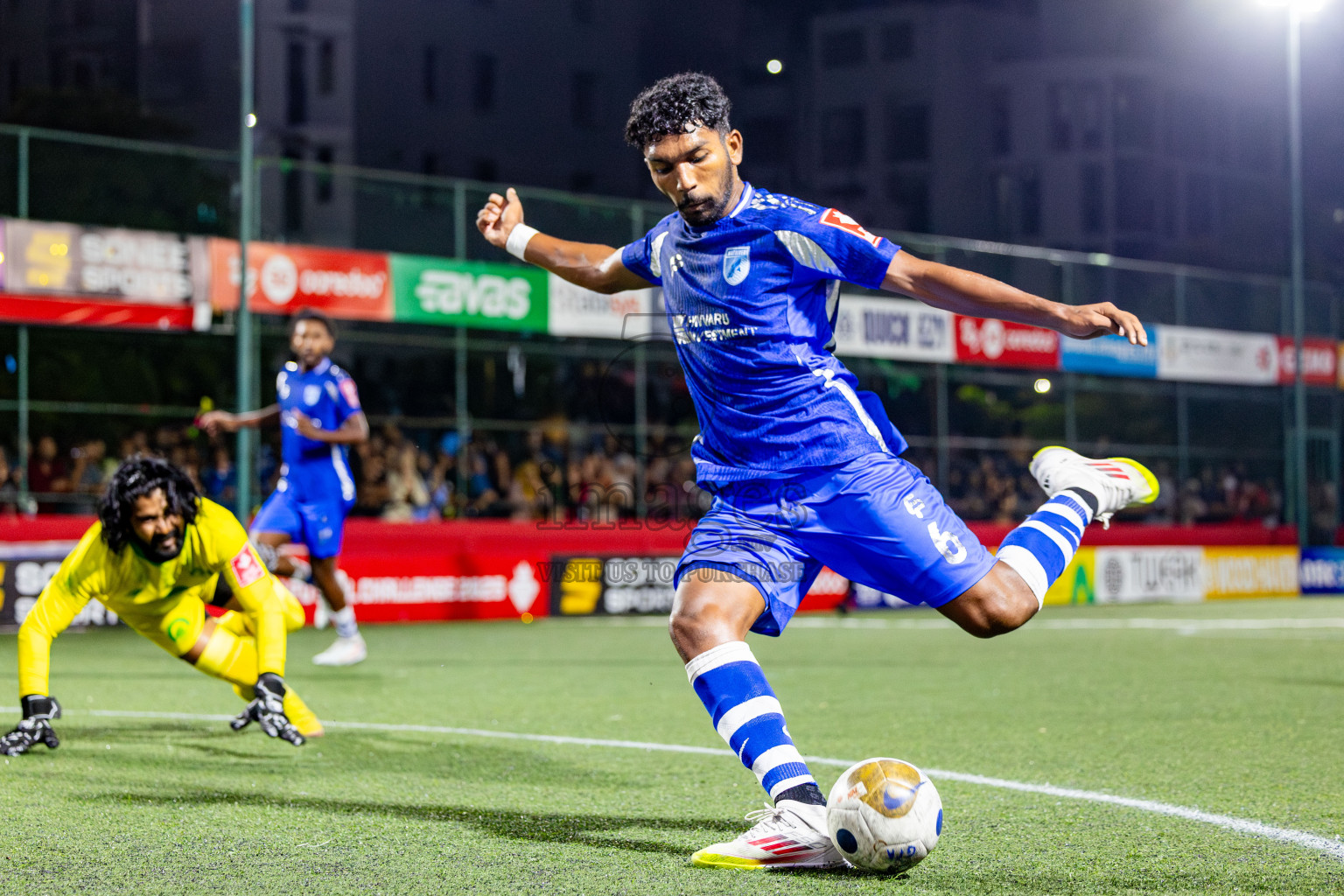 V Keyodhoo vs AA Mathiveri in zone round on Day 32 of Golden Futsal Challenge 2025 was held on Wednesday , 5th February 2025, in Hulhumale', Maldives. Photos: Nausham Waheed / images.mv