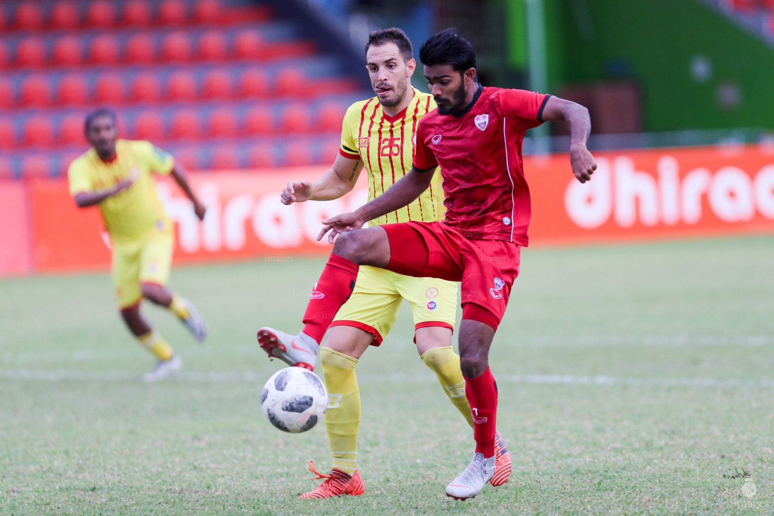 TC Sports Club vs Victory Sports Club in Dhiraagu Dhivehi Premier League 2018 in Male, Maldives, Monday  October 22, 2018. (Images.mv Photo/Suadh Abdul Sattar)