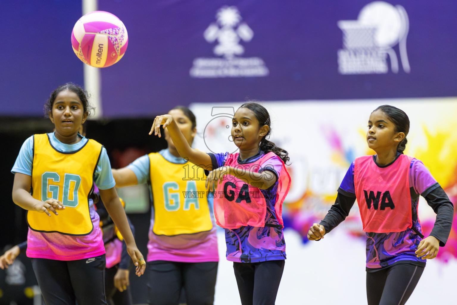 Netgens A vs N Sports academy in Day 3 of 3rd Netball Junior Championship, held at Social Center on Wednesday 22nd January 2025 . Photos: Shuu Abdul Sattar / images.mv