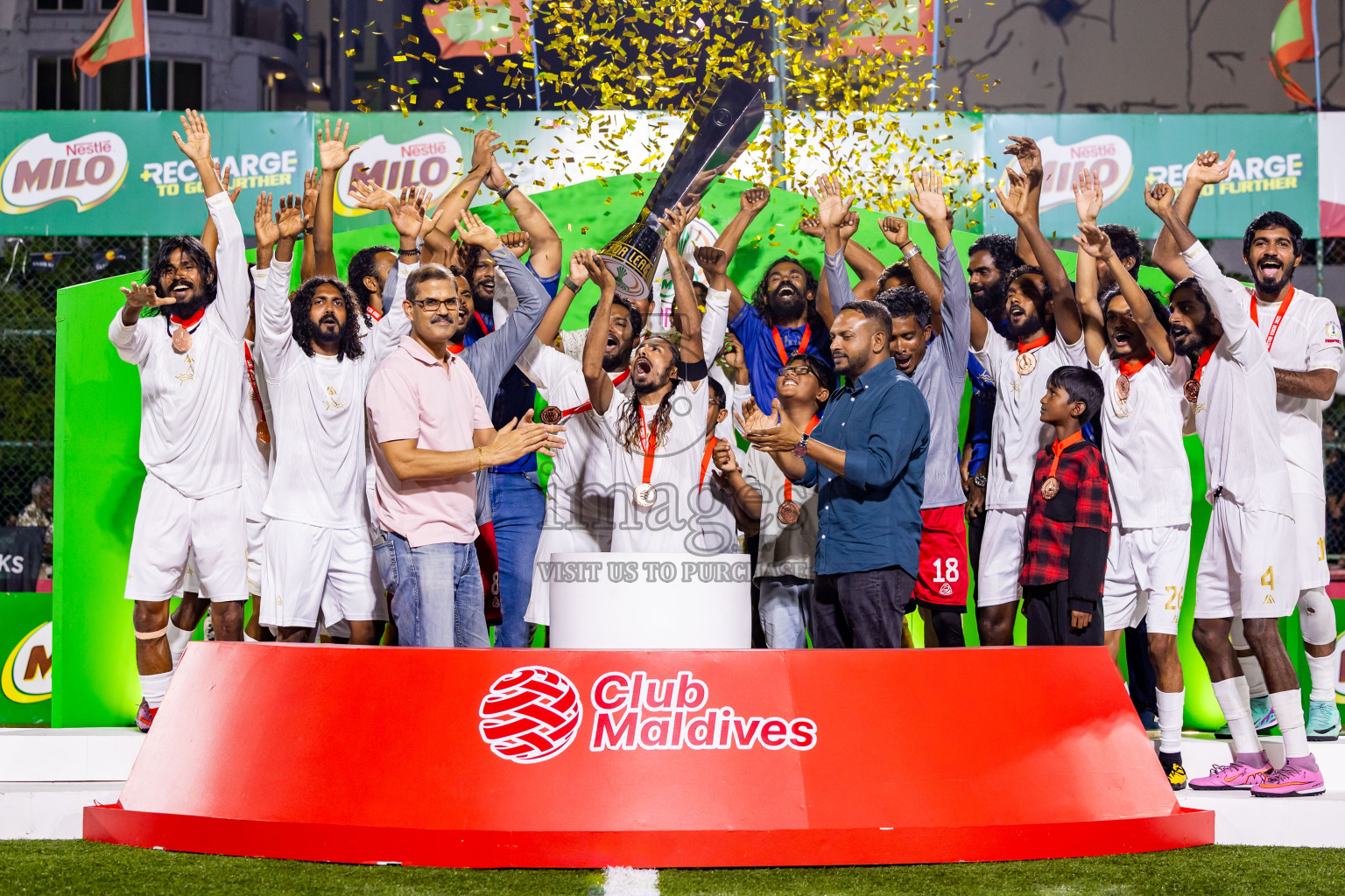 Arena vs Hawks in the Final of Milo Sector League 2025 was held in Rehendhi Futsal Ground, Hulhumale', Maldives on Tuesday, 18th November 2025. Photos: Nausham Waheed  / images.mv
