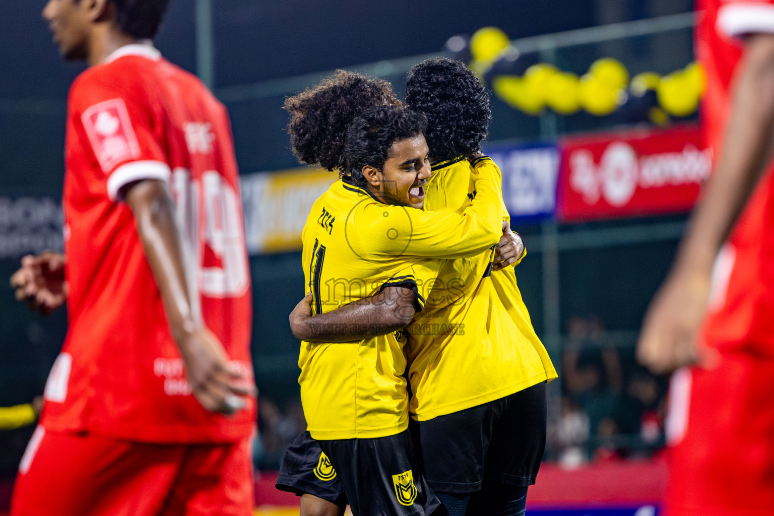 F Dhanraboodhoo vs F Magoodhoo in Faafu Atoll Finals in Day 25 of Golden Futsal Challenge 2025 was held on Wednesday , 28th January 2025, in Hulhumale', Maldives. Photos: Nausham Waheed / images.mv