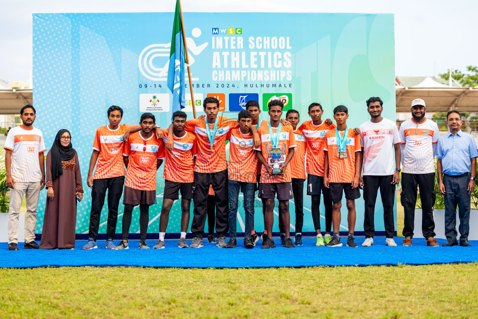 Day 6 of MWSC Interschool Athletics Championships 2024 held in Hulhumale Running Track, Hulhumale, Maldives on Thursday, 14th November 2024. Photos by: Nausham Waheed / Images.mv