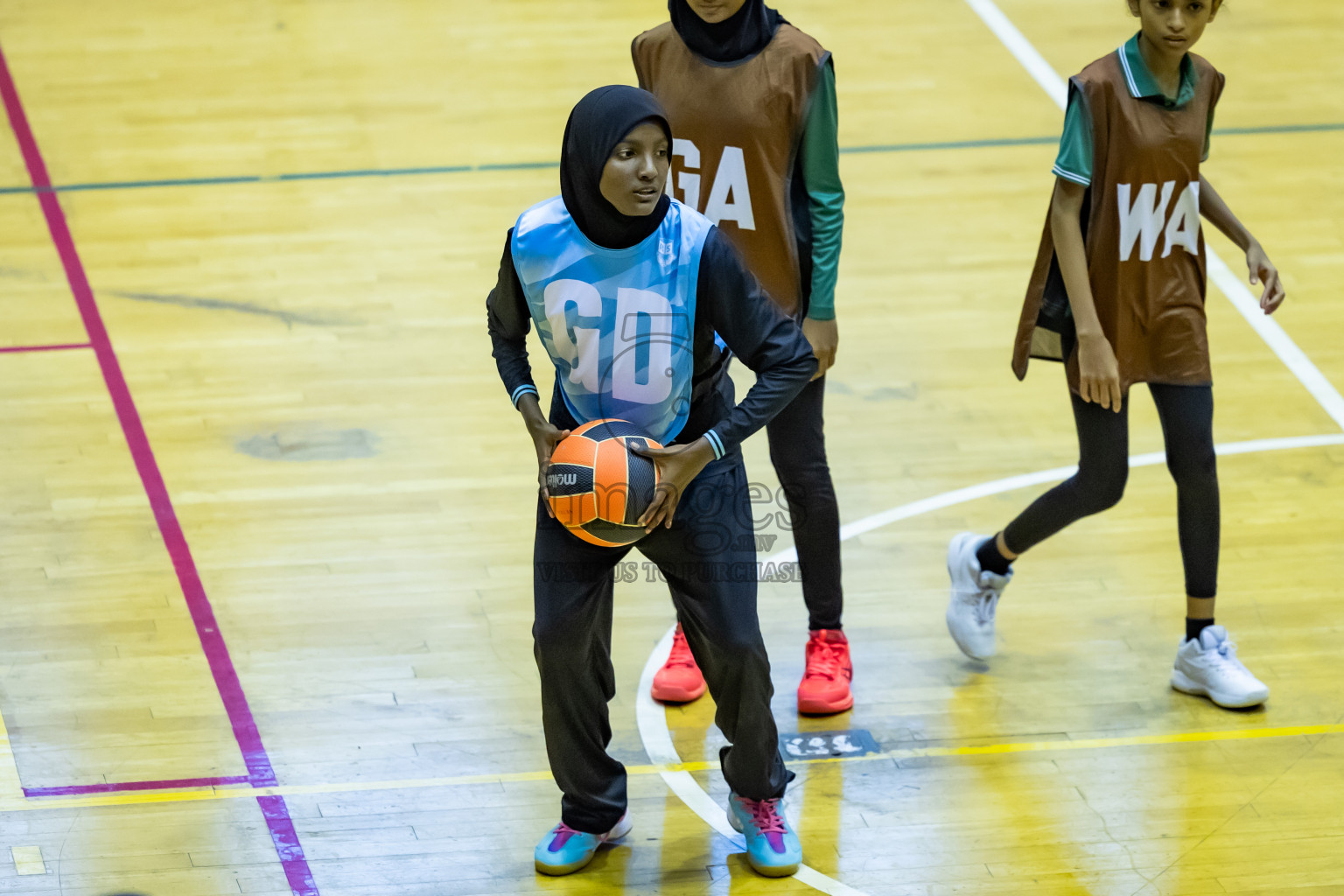 Day 12 of 25th Inter-School Netball Tournament was held in Social Center at Male', Maldives on Thursday, 22nd August 2024.