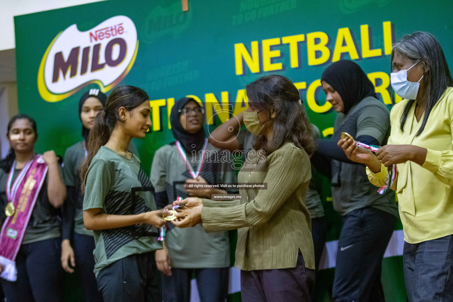 Kulhudhuffushi Youth & R.C vs Club Green Streets in the Finals of Milo National Netball Tournament 2021 (Women's) held on 5th December 2021 in Male', Maldives Photos: Ismail Thoriq / images.mv