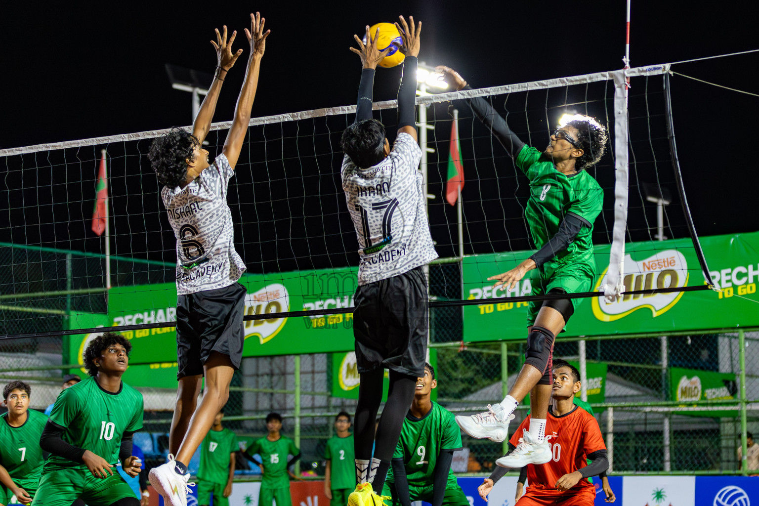 Semi Finals of Milo National Junior Volleyball Championship 2025 Day 5 was held on Thursday, 27th November 2025 at Ekuveni Turf Court Male', Maldives. Photos: Areef Adam / images.mv