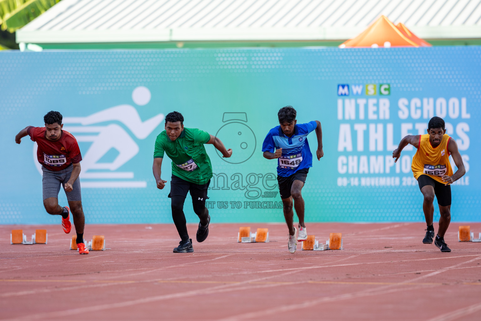 Day 1 of MWSC Interschool Athletics Championships 2024 held in Hulhumale Running Track, Hulhumale, Maldives on Saturday, 9th November 2024. Photos by: Ismail Thoriq / Images.mv