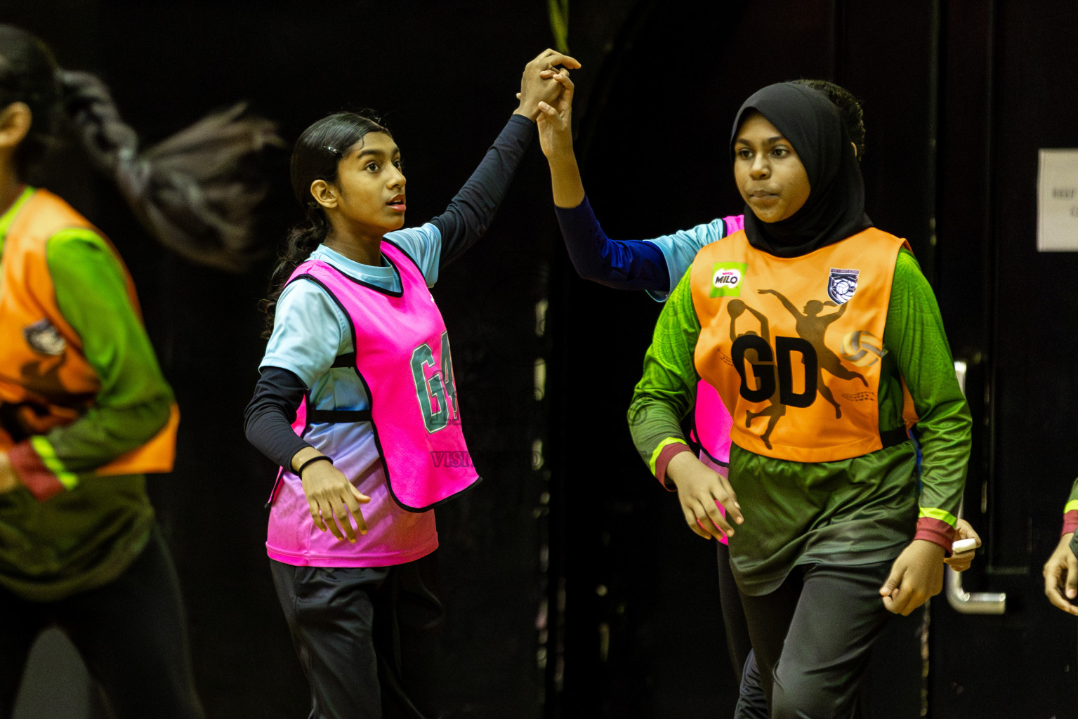 Netkids A vs Fionti A Team in Day 5 of 3rd Netball Junior Championship, held at Social Center on Thursday 23rd January 2025 . Photos: Shuu Abdul Sattar / images.mv