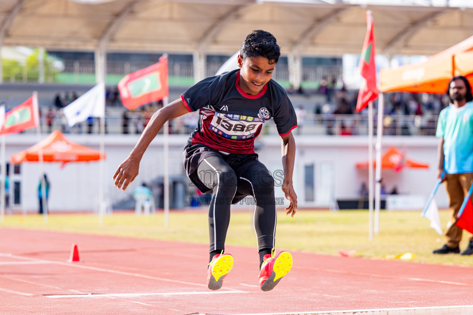 Day 3 of MWSC Interschool Athletics Championships 2024 held in Hulhumale Running Track, Hulhumale, Maldives on Monday, 11th November 2024. Photos by: Nausham Waheed / Images.mv