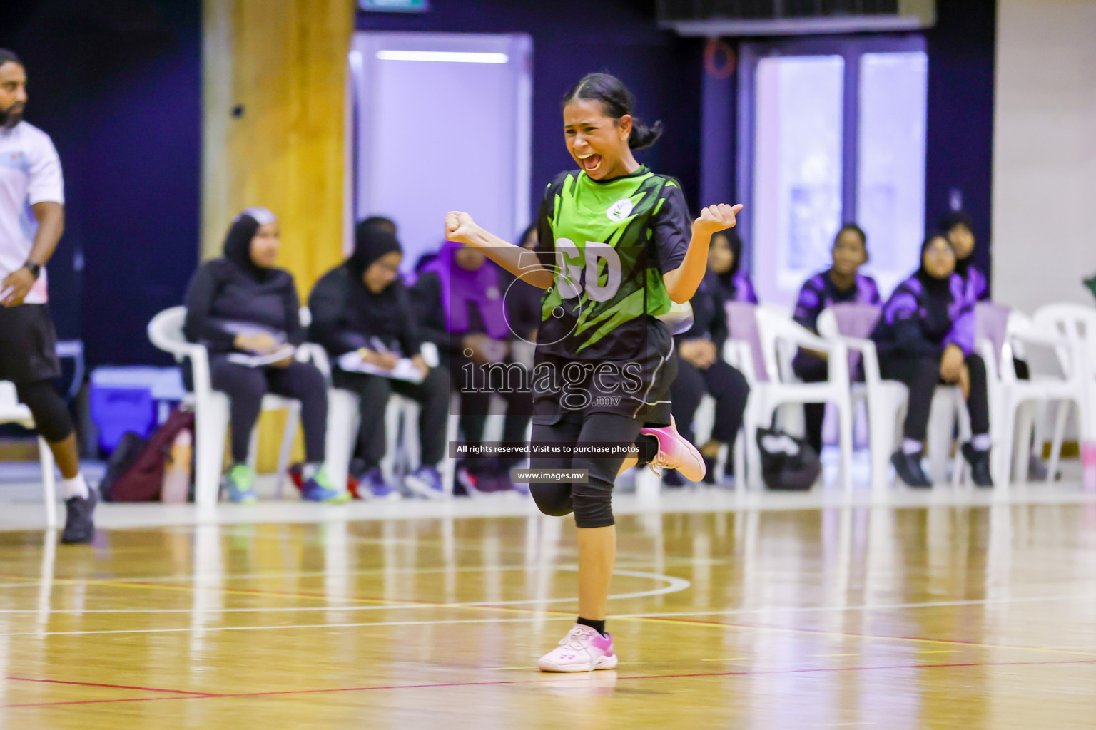 Day 9 of 24th Interschool Netball Tournament 2023 was held in Social Center, Male', Maldives on 4th November 2023. Photos: Hassan Simah / images.mv