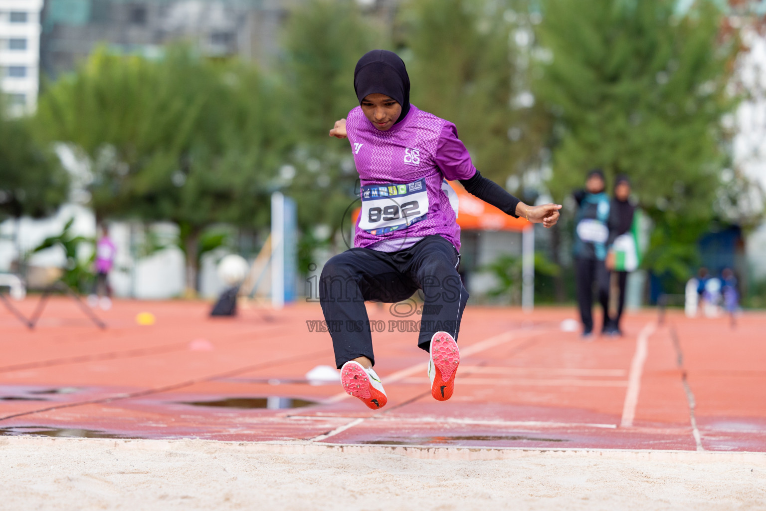 Day 2 of MWSC Interschool Athletics Championships 2024 held in Hulhumale Running Track, Hulhumale, Maldives on Sunday, 10th November 2024. 
Photos by:  Hassan Simah / Images.mv