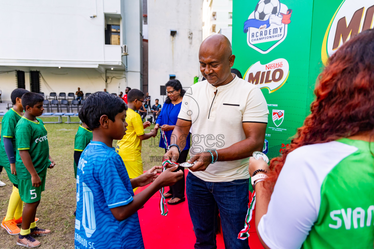 Day 4 of MILO Academy Championship 2024 - U12 was held at Henveiru Grounds in Male', Maldives on Sunday, 7th July 2024. Photos: Nausham Waheed / images.mv