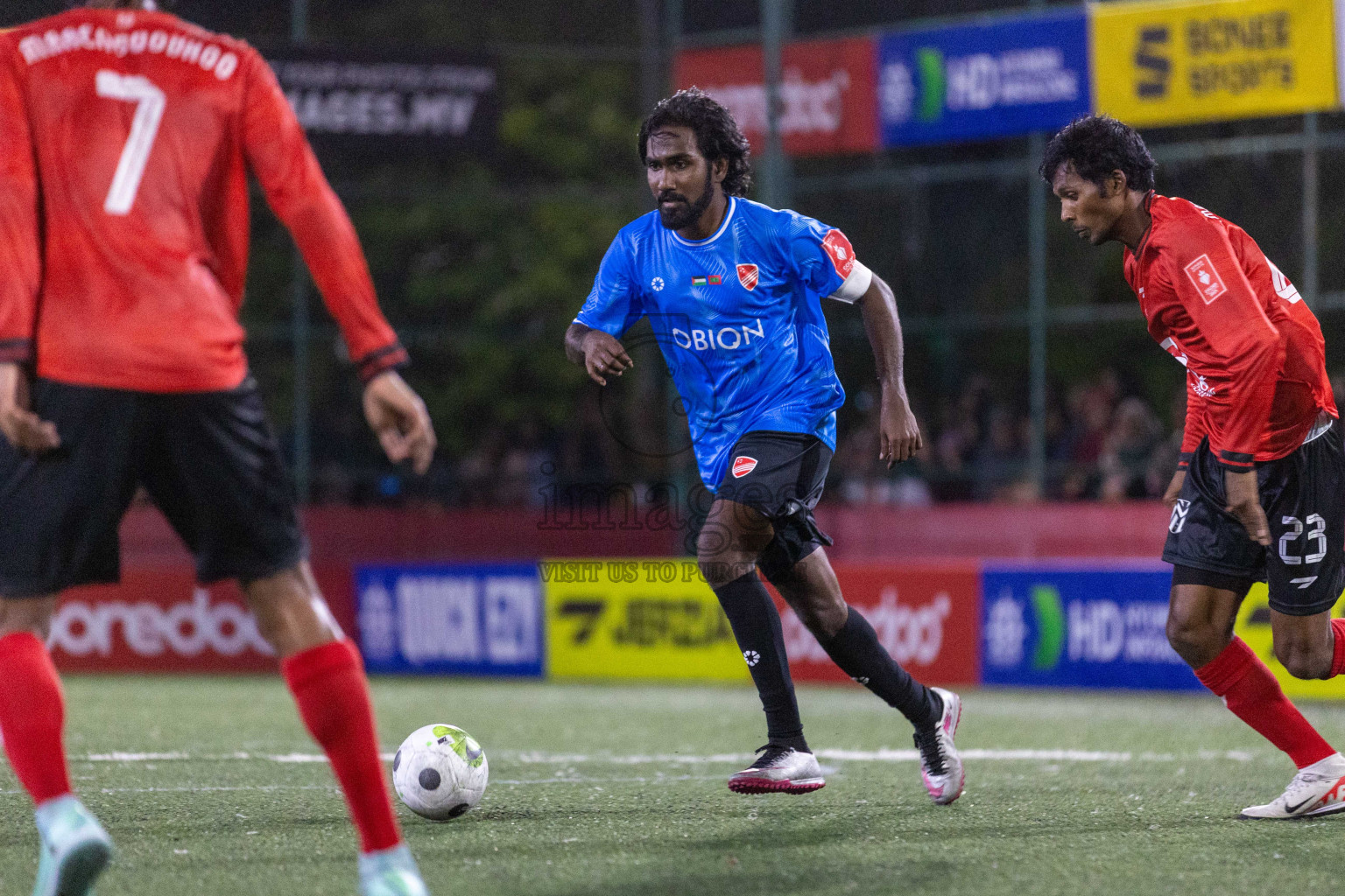 Dh Maaenbodhoo vs Dh Kudahuvadhoo in Day 4 of Golden Futsal Challenge 2024 was held on Thursday, 18th January 2024, in Hulhumale', Maldives Photos: Nausham Waheed / images.mv