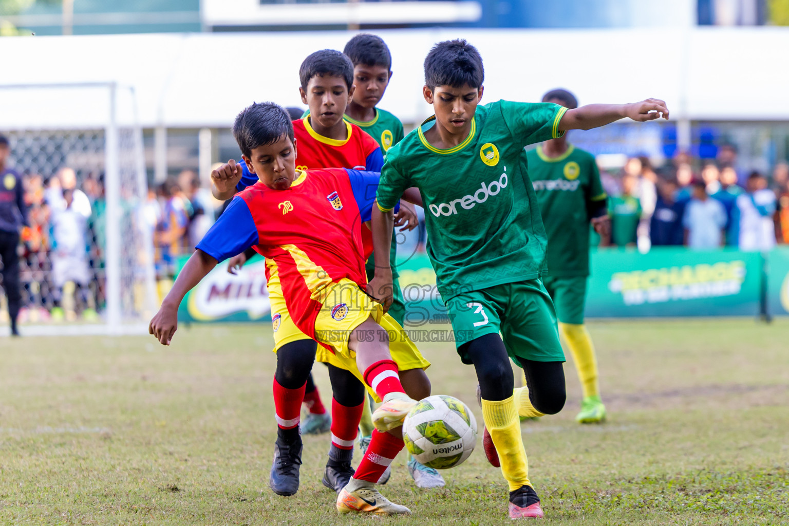 Day 3 of MILO Academy Championship 2025 (U-12) was held at Henveiru Stadium in Male', Maldives on Saturday, 3rd May 2025. Photos: Nausham Waheed / images.mv