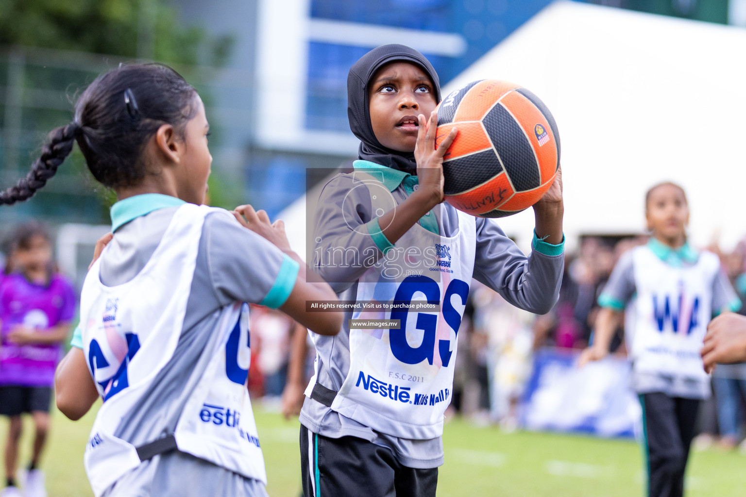 Day 2 of Nestle' Kids Netball Fiesta 2023 held in Henveyru Stadium, Male', Maldives on Thursday, 1st December 2023. Photos by Nausham Waheed / Images.mv