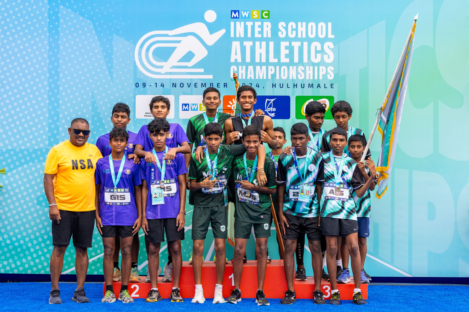 Day 6 of MWSC Interschool Athletics Championships 2024 held in Hulhumale Running Track, Hulhumale, Maldives on Thursday, 14th November 2024. Photos by: Ismail Thoriq / Images.mv