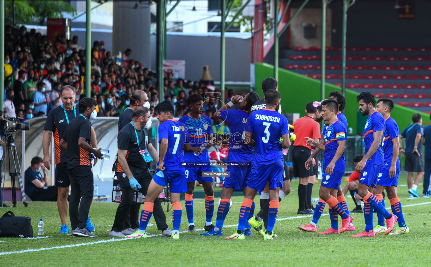 Bangladesh vs India in SAFF Championship 2021 held on 1st October 2021 in Galolhu National Stadium, Male', Maldives