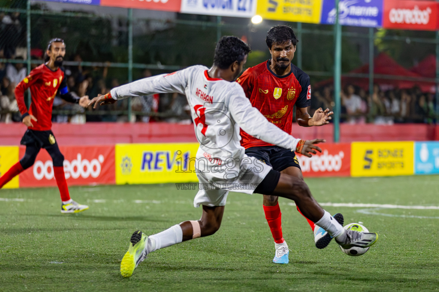 L. Isdhoo VS L. Gan on Day 33 of Golden Futsal Challenge 2024, held on Sunday, 18th February 2024, in Hulhumale', Maldives Photos: Hassan Simah / images.mv