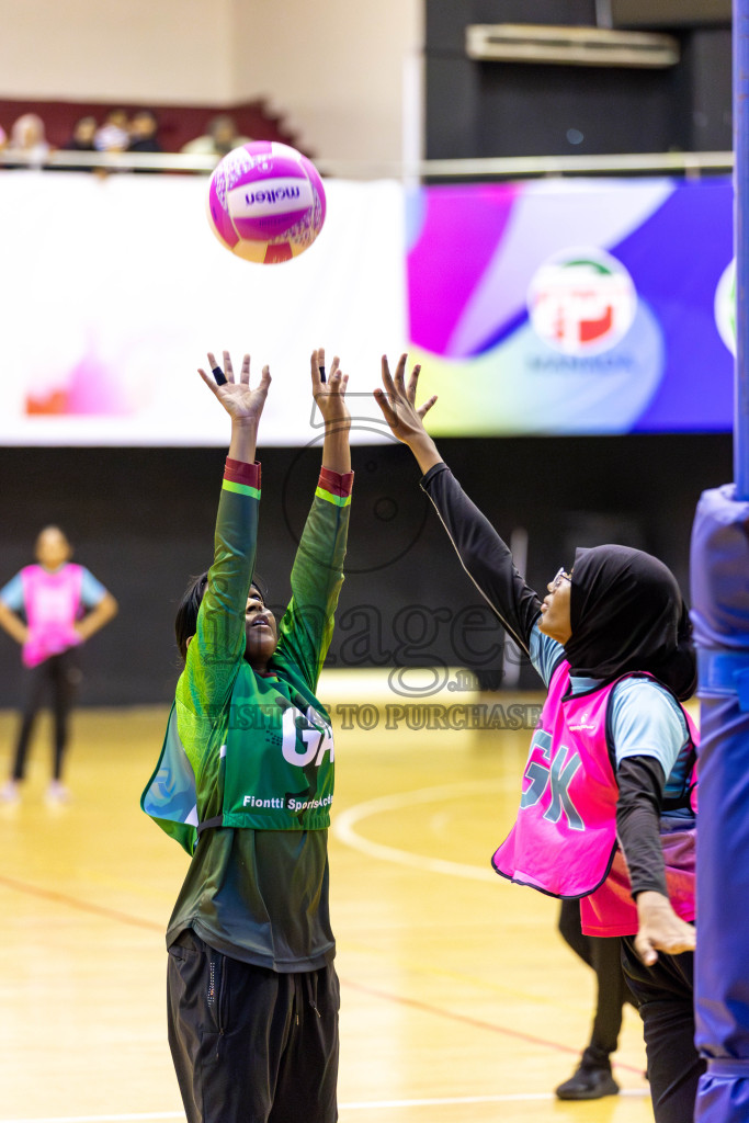 Young Netters B vs Fionti SC in Day 5 of 3rd Netball Junior Championship, held at Social Center on Thursday 23rd January 2025 . Photos: Shuu Abdul Sattar / images.mv