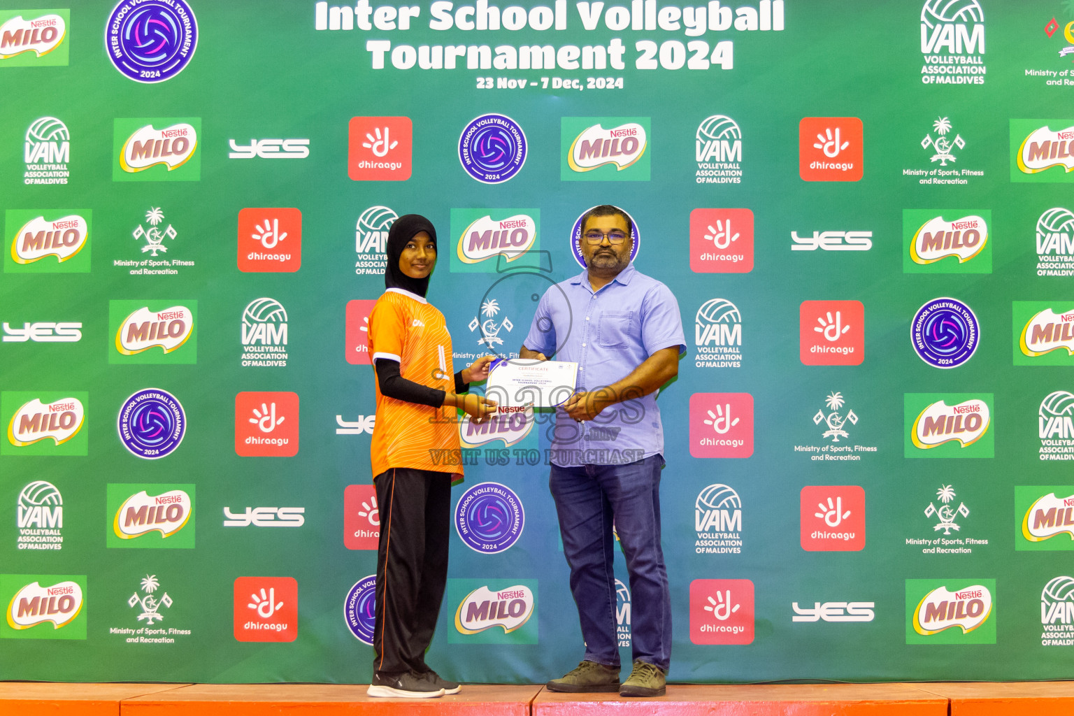 Finals of Interschool Volleyball Tournament 2024 was held in Social Center at Male', Maldives on Friday, 6th December 2024. Photos: Nausham Waheed / images.mv