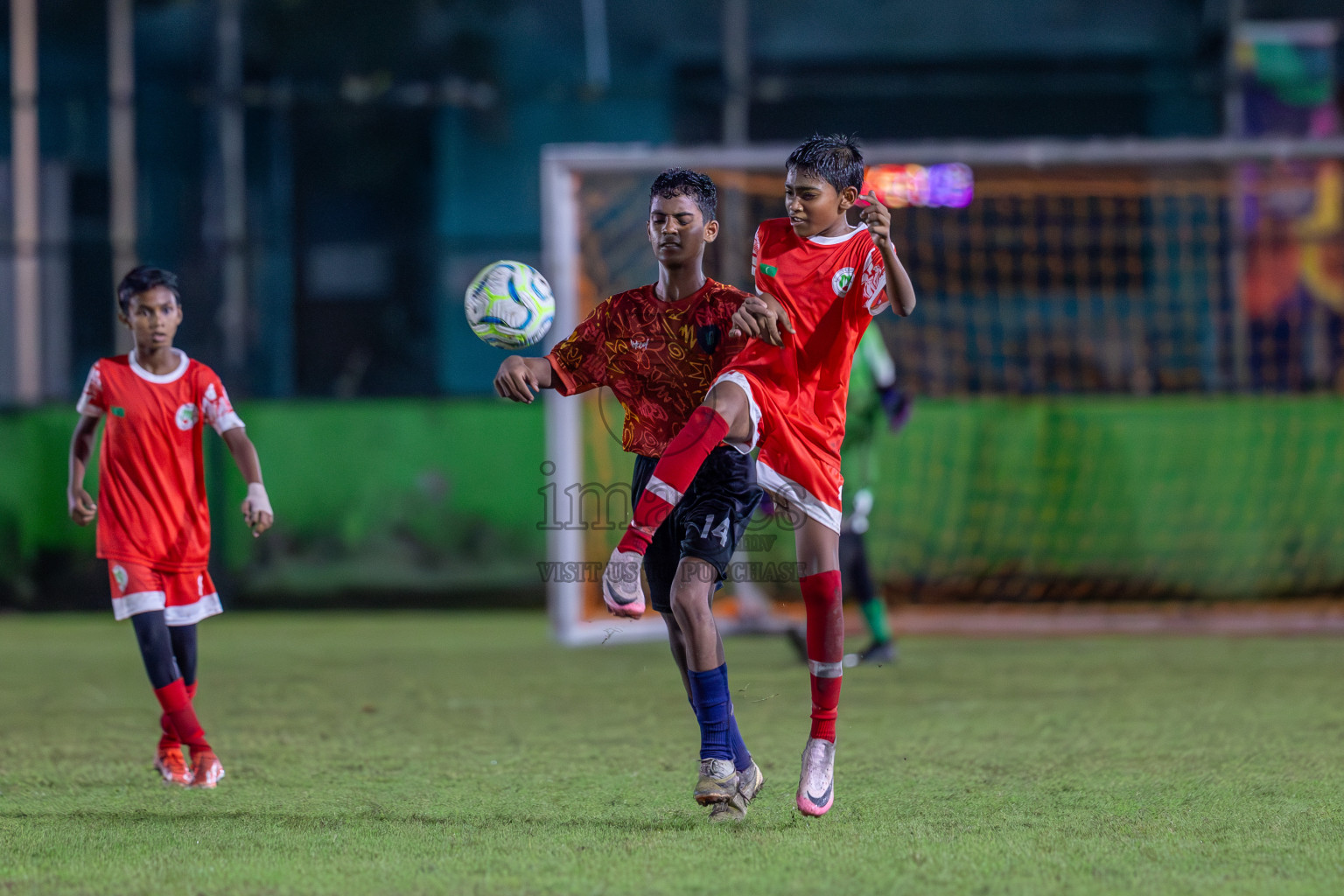 SUS vs Huriyya (U12) in Dhivehi Youth League 2024 - Day 2. Matches held at Henveiru Stadium on 22nd November 2024 , Friday. Photos: Shuu Abdul Sattar/ Images.mv