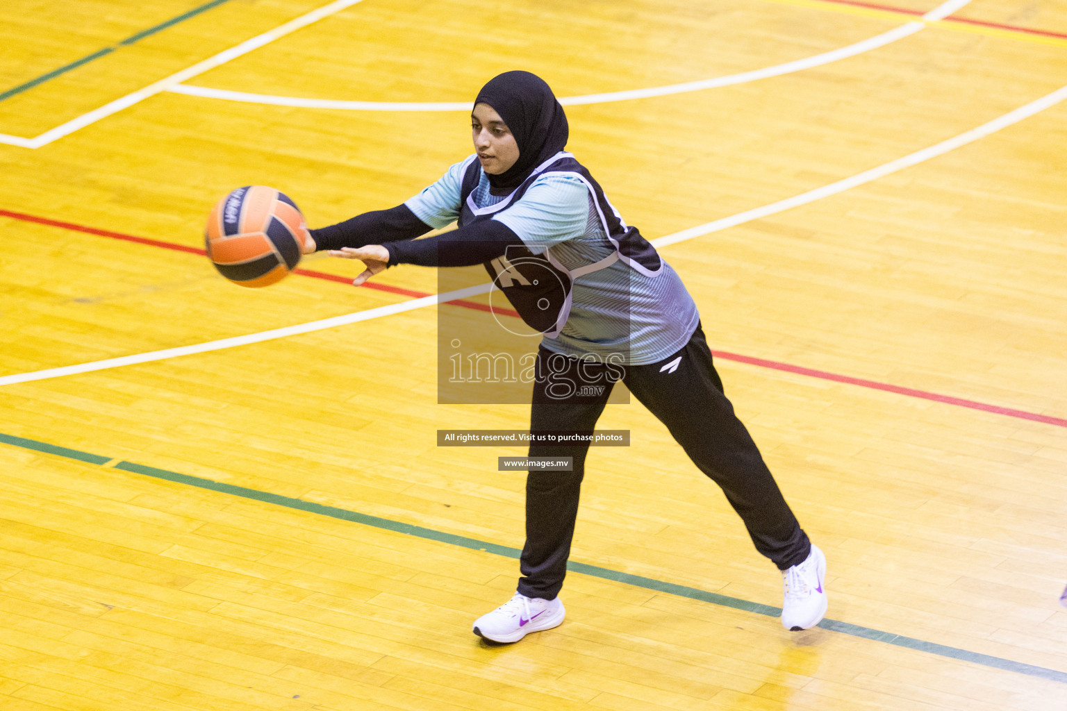 Day 9 of 24th Interschool Netball Tournament 2023 was held in Social Center, Male', Maldives on 4th November 2023. Photos: Nausham Waheed / images.mv