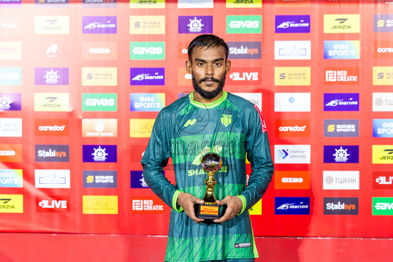 Thaa Omadhoo VS Thaa Kinbidhoo in Day 6 of Golden Futsal Challenge 2025 on Friday, 6th January 2025, in Hulhumale', Maldives Photos: Nausham Waheed / images.mv